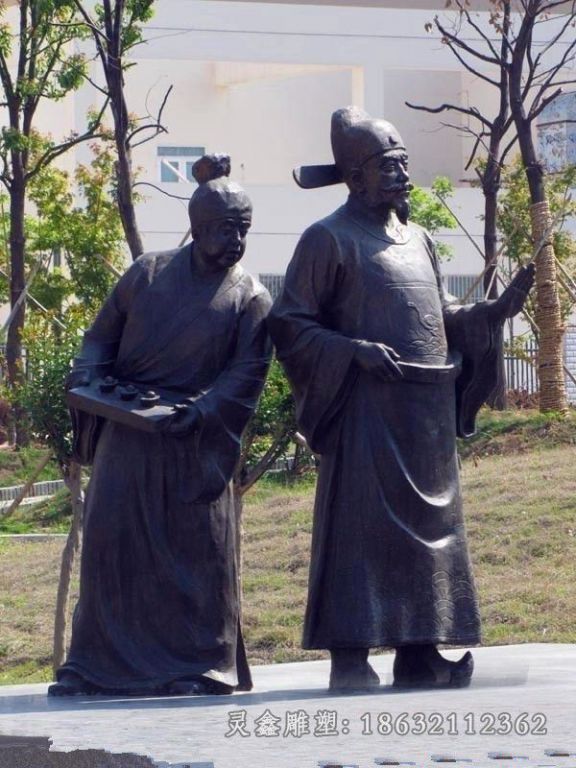 古代官员人物抽象铜雕