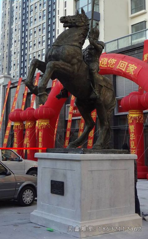 古典人物骑马景观铜雕