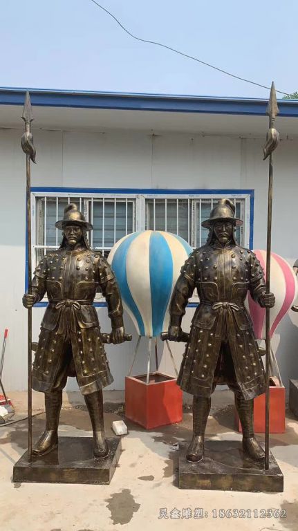 古罗马战士景观标志铜雕