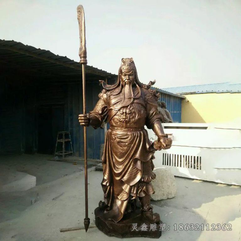 古代关羽城市人物铜雕