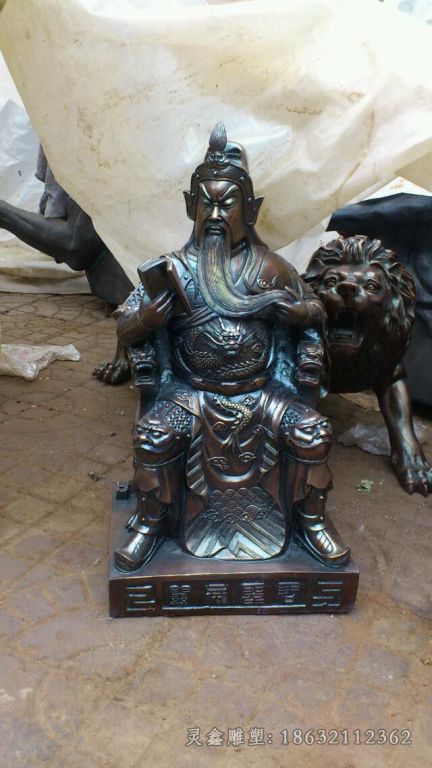 古代关羽校园人物铜雕