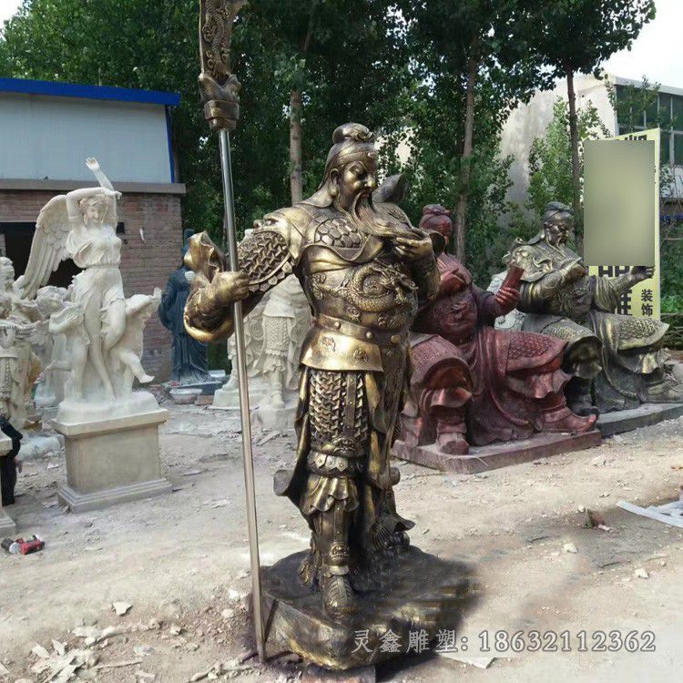 古代关羽园林景观铜雕