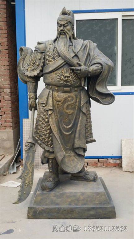 古代关羽商场景观铜雕