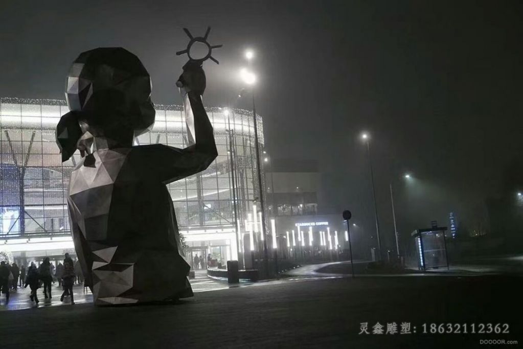 不锈钢几何人物城市雕塑