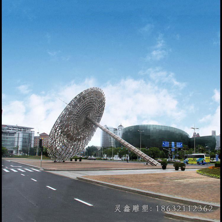 不锈钢镂空日晷景观雕塑