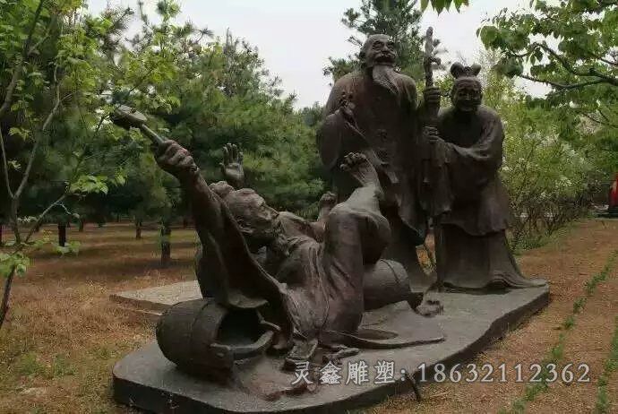 古代人物校园抽象铜雕