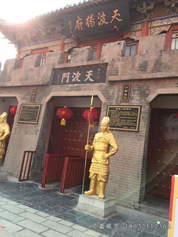 古代人物别墅抽象铜雕