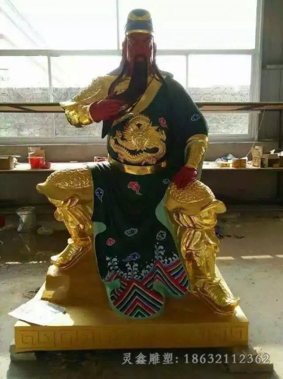彩绘关羽景区人物铜雕