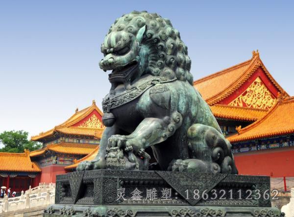 青铜狮子小区景观铜雕