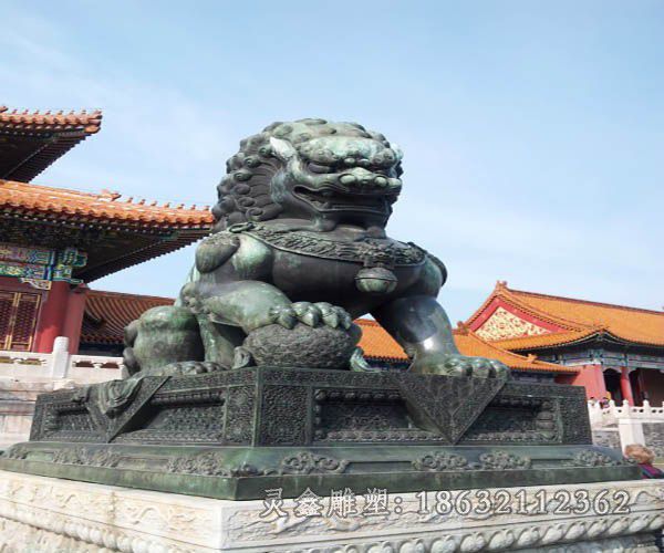 青铜狮子景观标志铜雕