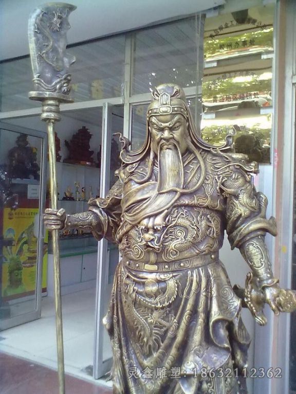 握刀关公户外景观铜雕