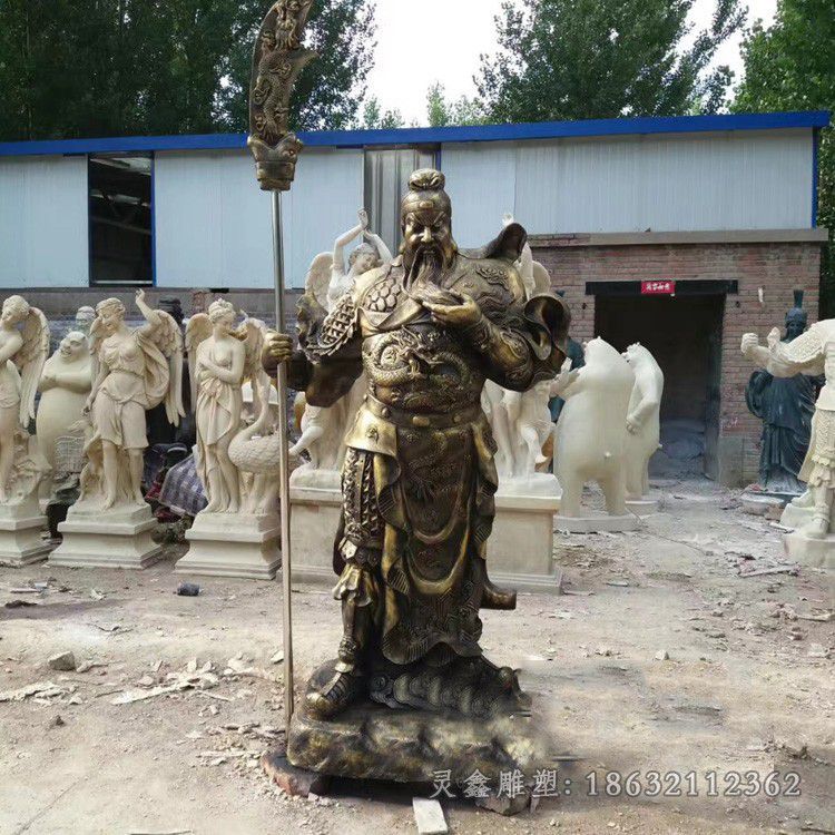 握刀关公园林景观铜雕
