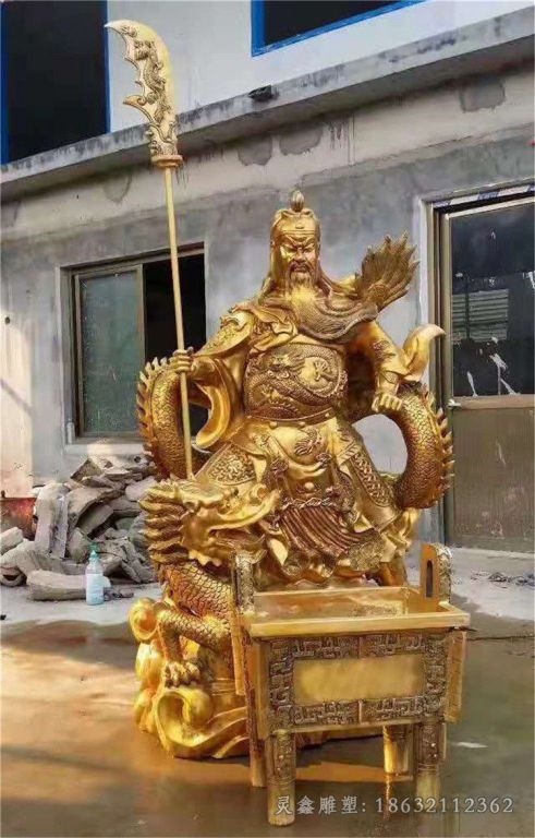 握刀关公抽象人物铜雕