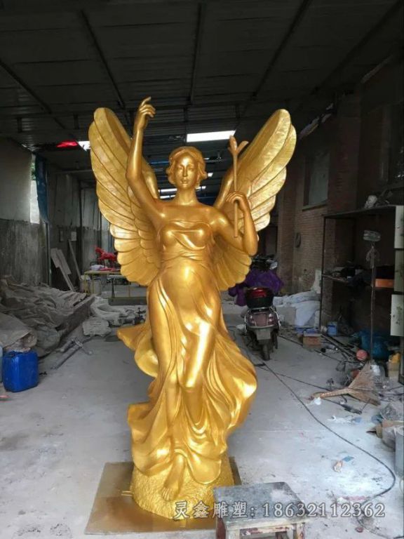 和平女神人物抽象铜雕