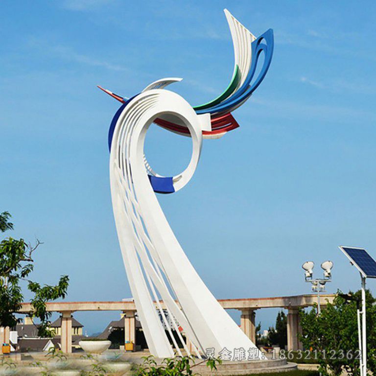 彩绘海浪景区不锈钢雕塑