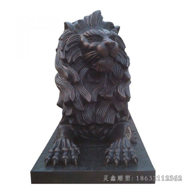 卧姿狮子小区动物铜雕