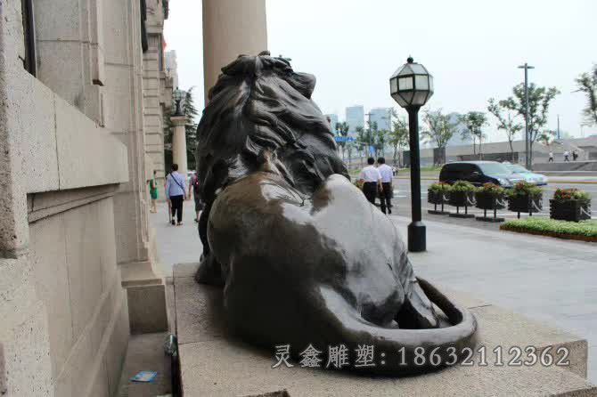 卧姿狮子抽象动物铜雕