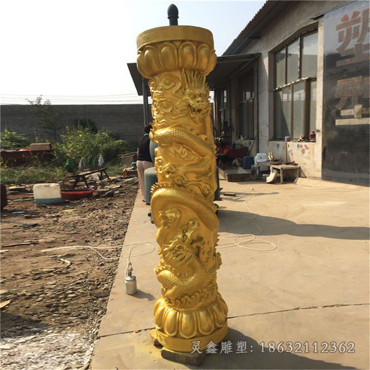 龙柱动物景观铜雕