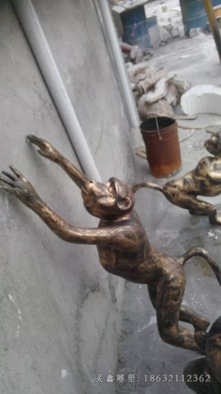 猴子动物校园景观铜雕