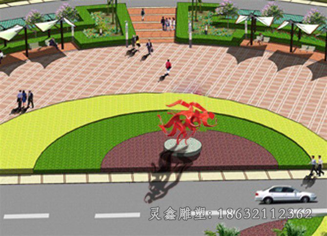 抽象人物不锈钢公园雕塑