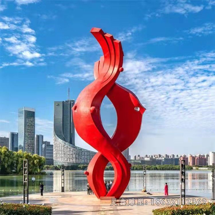抽象景观不锈钢彩绘雕塑