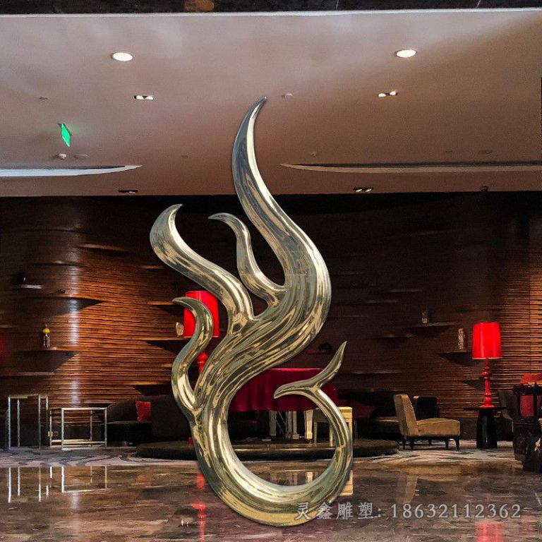不锈钢广场金色凤凰雕塑