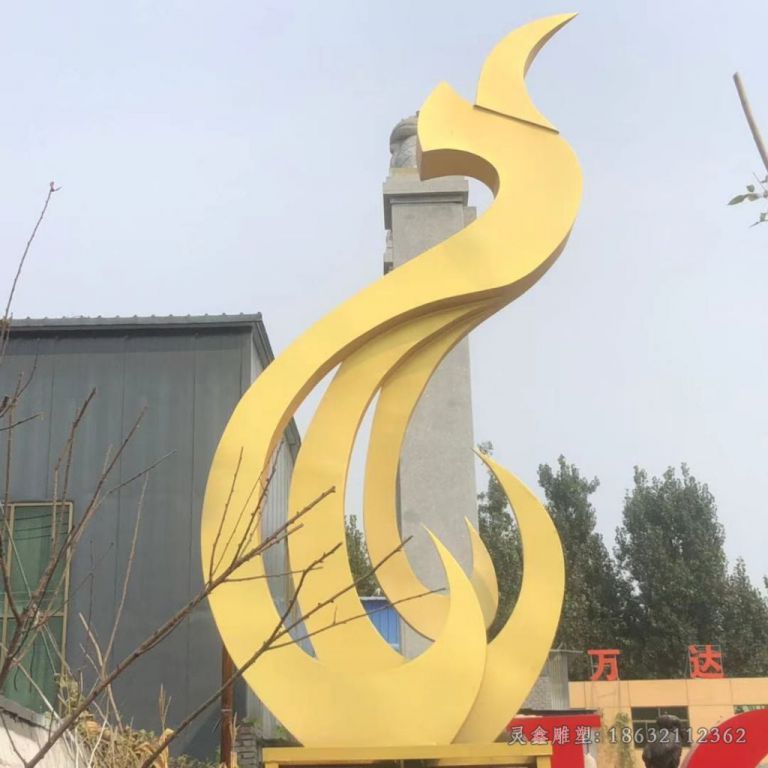 不锈钢园林金色凤凰雕塑
