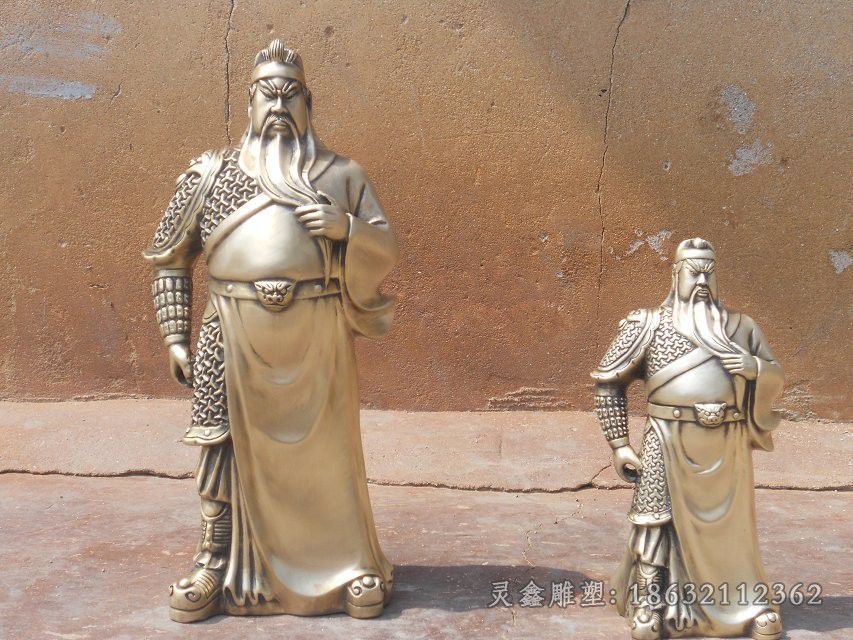撸胡须关公广场标志铜雕