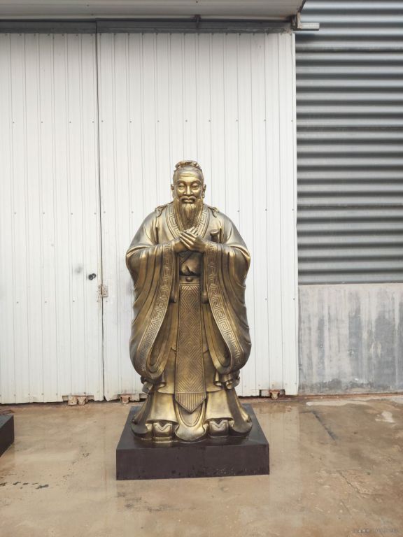 春秋孔子别墅标志铜雕