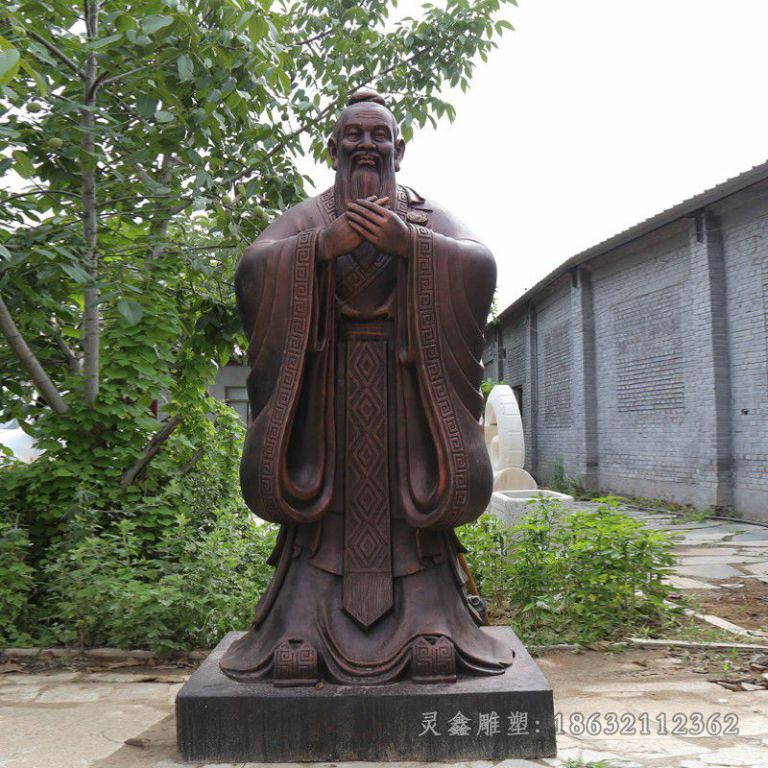 春秋孔子商场标志铜雕