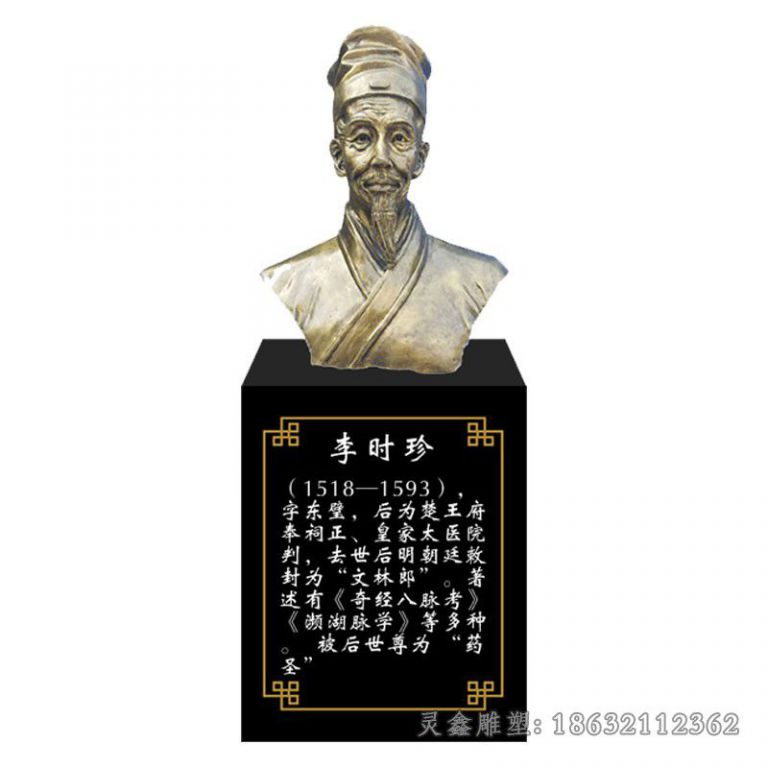 李时珍胸像抽象人物铜雕