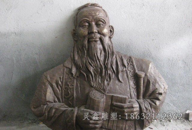 孔子半身像人物景观铜雕