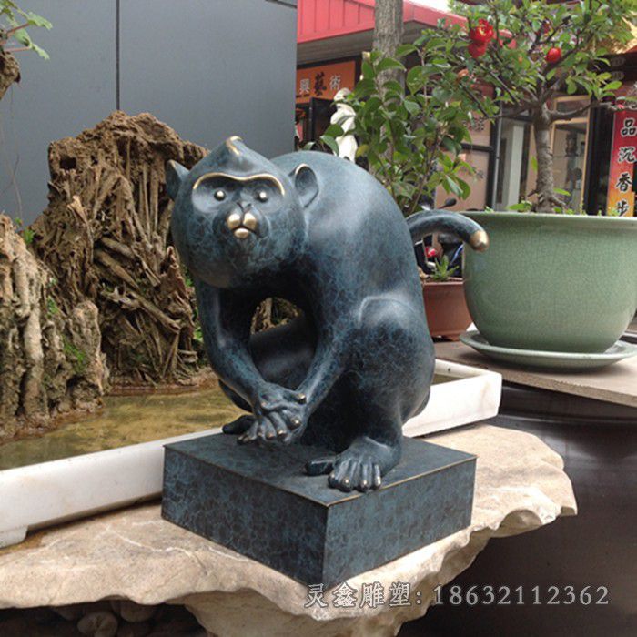 青铜猴子校园景观铜雕