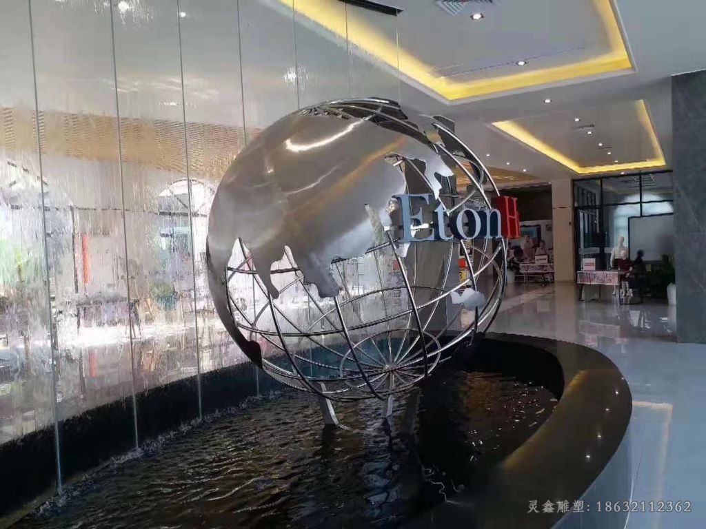 不锈钢地球仪庭院雕塑