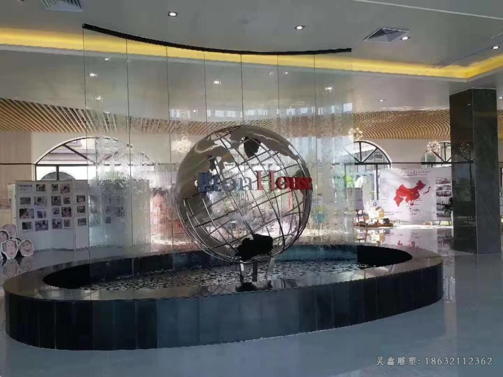 不锈钢地球仪景区雕塑