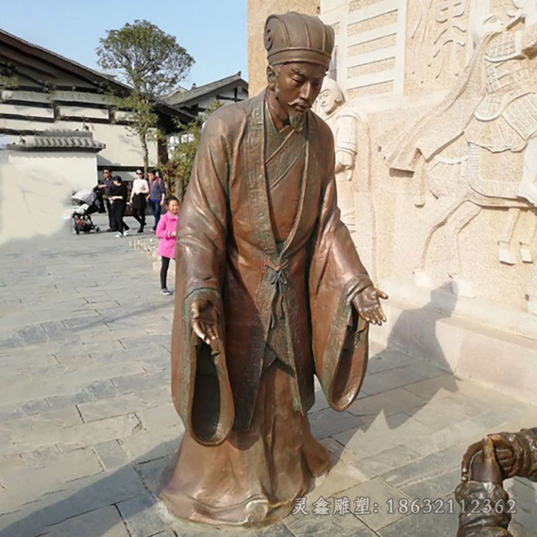 军事家诸葛亮广场铜雕