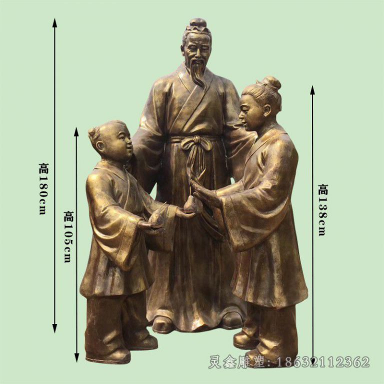 孔融让梨校园人物铜雕