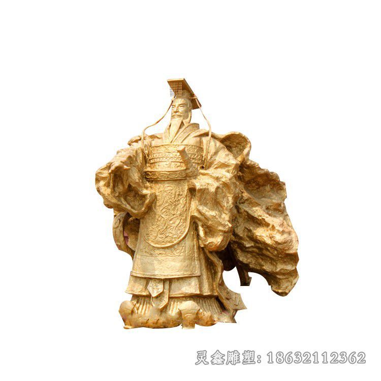 古代秦始皇城市人物铜雕