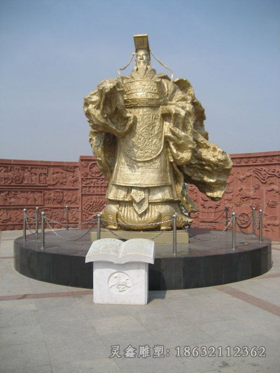 古代秦始皇公园人物铜雕