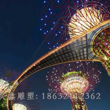 发光镂空不锈钢标志雕塑