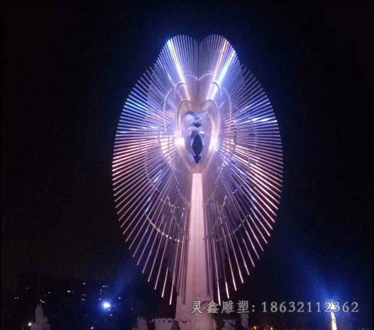 发光风动校园不锈钢雕塑
