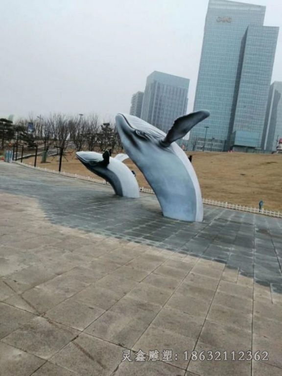 动物海豚镜面不锈钢雕塑