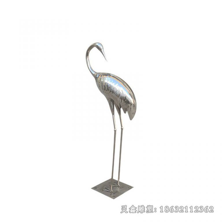 云中白鹤不锈钢景观雕塑