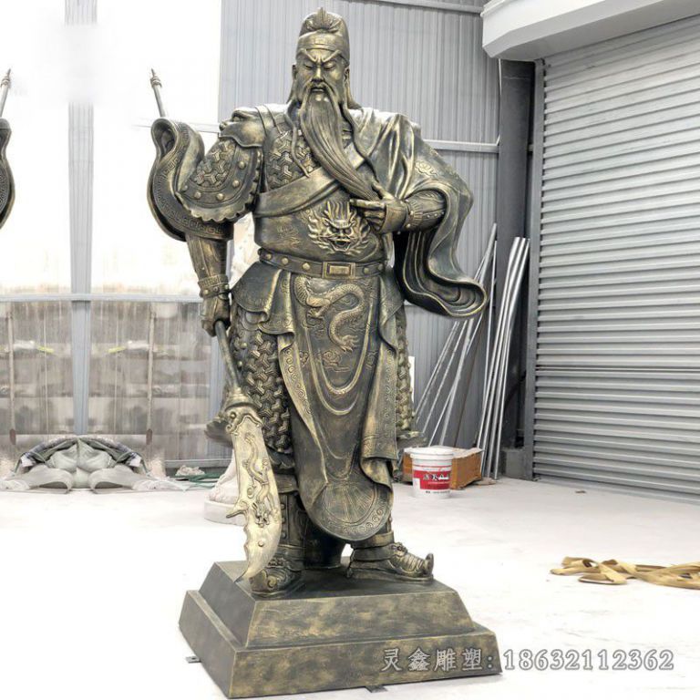 提刀关公别墅景观铜雕
