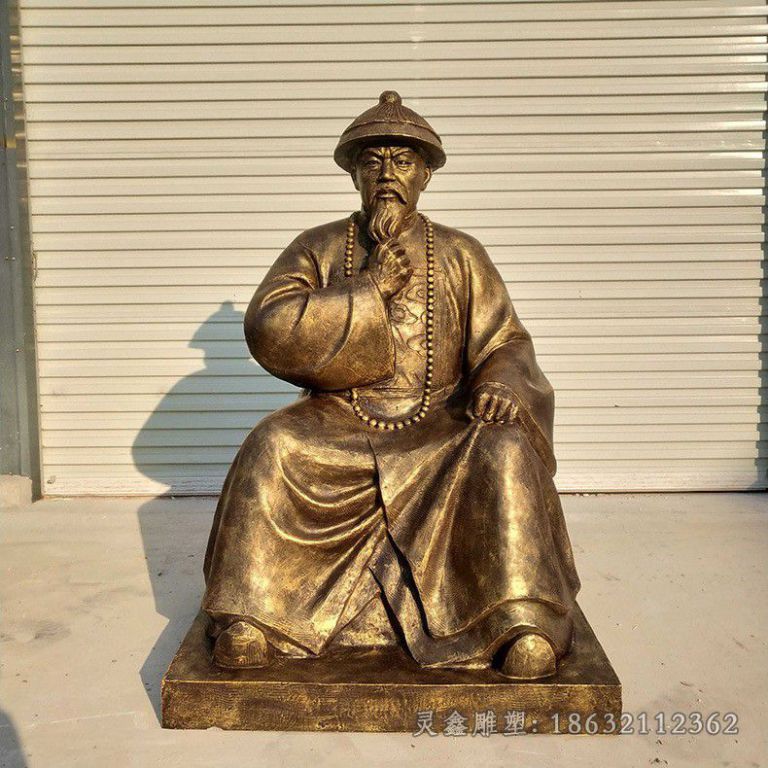 坐姿林则徐广场景观铜雕