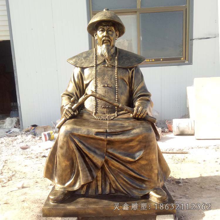 坐姿林则徐户外景观铜雕