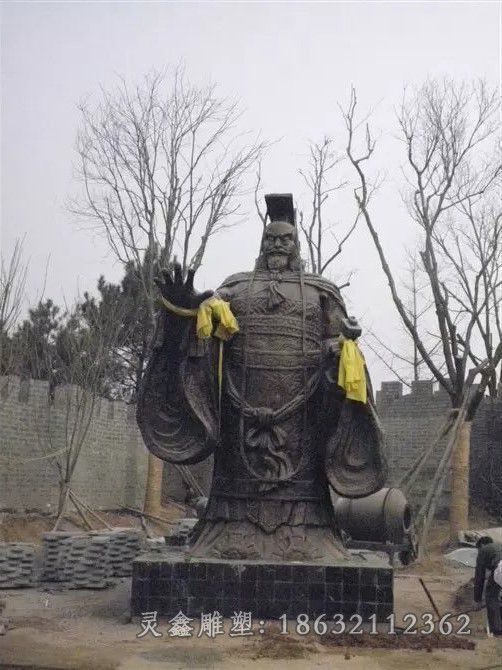 古代秦始皇景区人物铜雕
