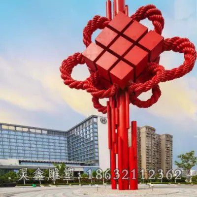 中国结不锈钢小区雕塑