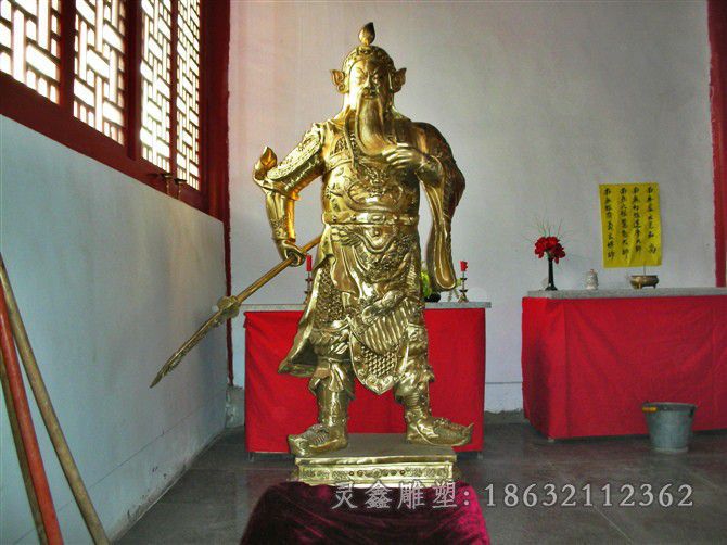 金色关公园林标志铜雕