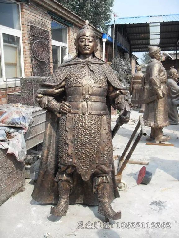 古代将军人物抽象铜雕